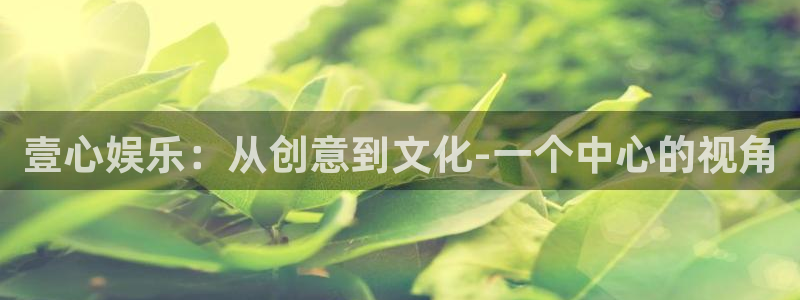888贵宾会官网：壹心娱乐：从创意到文化-一个中心的视角